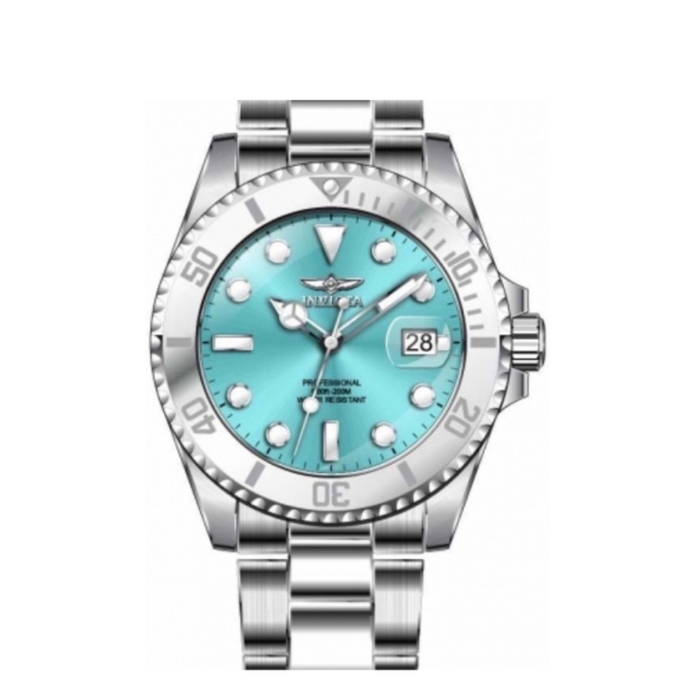 Invicta Pro Diver Lady 44719 – 38mm Stainless Steel Aqua Dial Watch (New in Box)